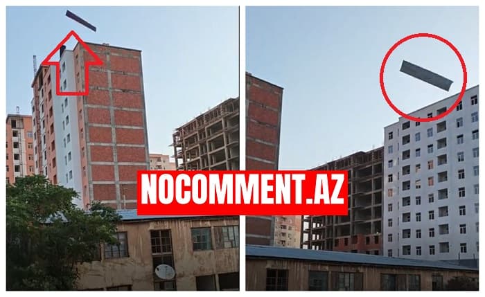 Bakıda güclü külək dam örtüklərini yerindən qopardı – ANBAAN VİDEO