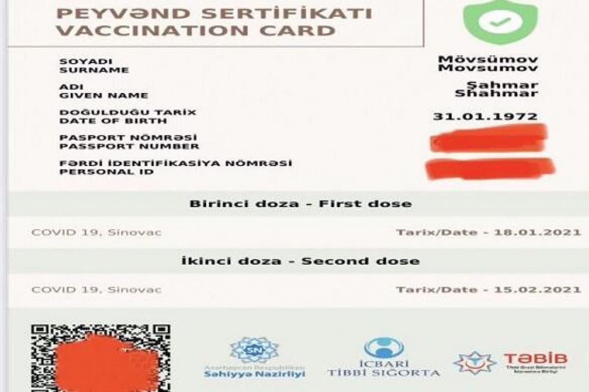 COVID sertifikatının verilməsi qaydası COVID sertifikatının verilməsi qaydası