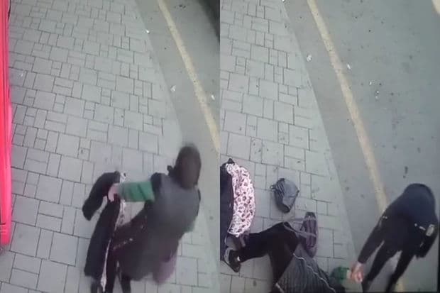 Qadın küçədə huşunu itirdi – ANBAAN VİDEO Qadın küçədə huşunu itirdi – ANBAAN VİDEO