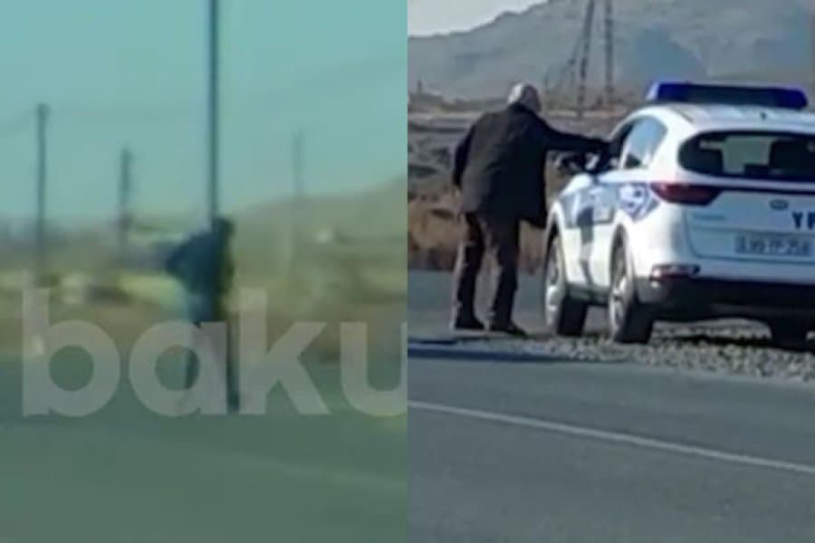 Yol polisinə “şirinlik” verib keçdilər – ANBAAN GÖRÜNTÜLƏR Yol polisinə “şirinlik” verib keçdilər – ANBAAN GÖRÜNTÜLƏR