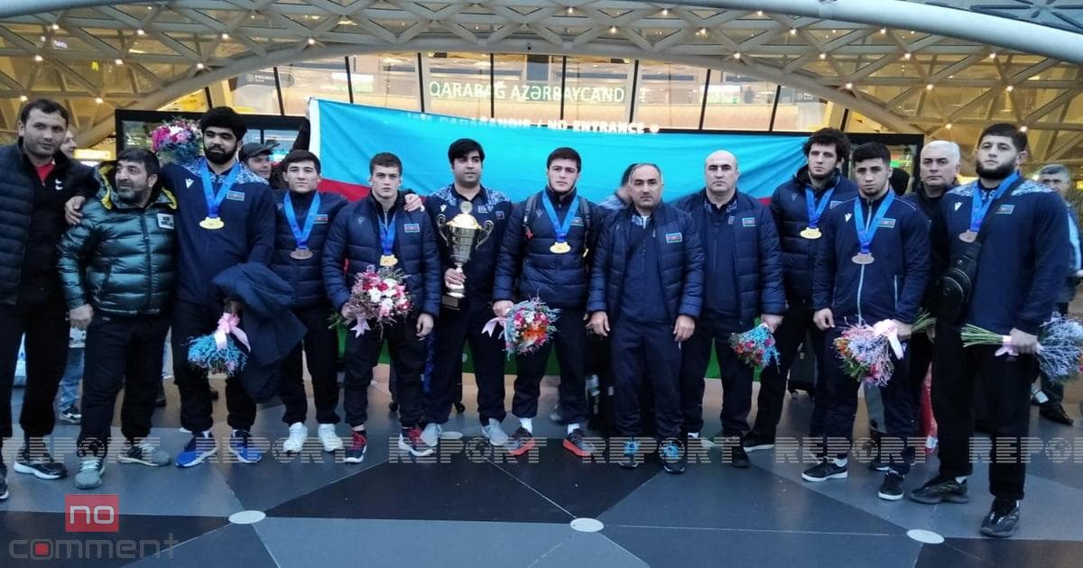 Avropa çempionu olmuş sərbəst güləşçilərimiz Vətənə qayıdıblar Avropa çempionu olmuş sərbəst güləşçilərimiz Vətənə qayıdıblar