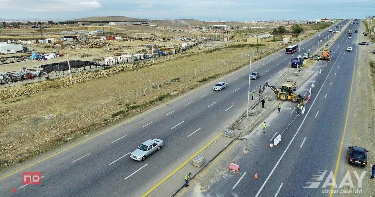 Saray-Novxanı yolunda yeni geridönmə hissə yaradılır Saray-Novxanı yolunda yeni geridönmə hissə yaradılır