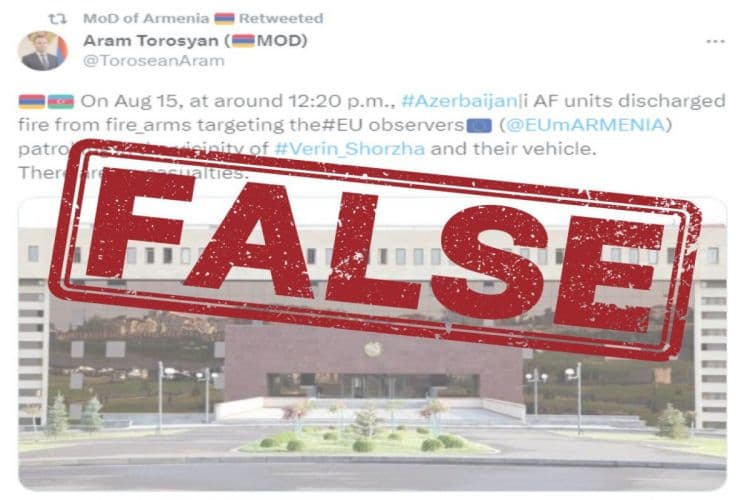 Avropa İttifaqı Ermənistan MN-ni təkzib etdi – Atəşə tutulmamışıq Avropa İttifaqı Ermənistan MN-ni təkzib etdi – Atəşə tutulmamışıq