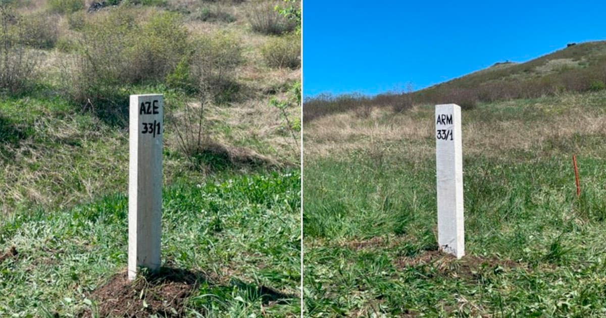 Azərbaycanla Ermənistan arasında 40 sərhəd dirəyi quraşdırılıb Azərbaycanla Ermənistan arasında 40 sərhəd dirəyi quraşdırılıb