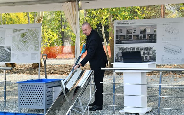 İlham Əliyev Turşsu qəsəbəsinin təməlini qoydu İlham Əliyev Turşsu qəsəbəsinin təməlini qoydu