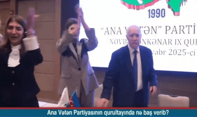 Qalmaqallı qurultaydan daha bir görüntü – VİDEO Qalmaqallı qurultaydan daha bir görüntü – VİDEO