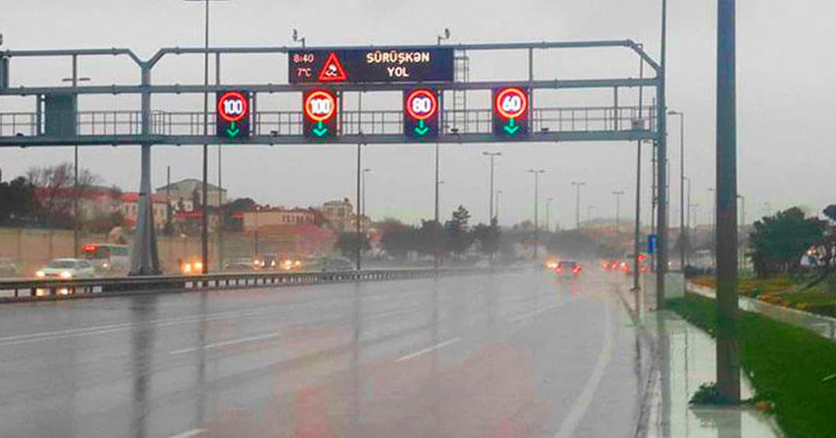 Bu yolda sürət həddi endirildi Bu yolda sürət həddi endirildi