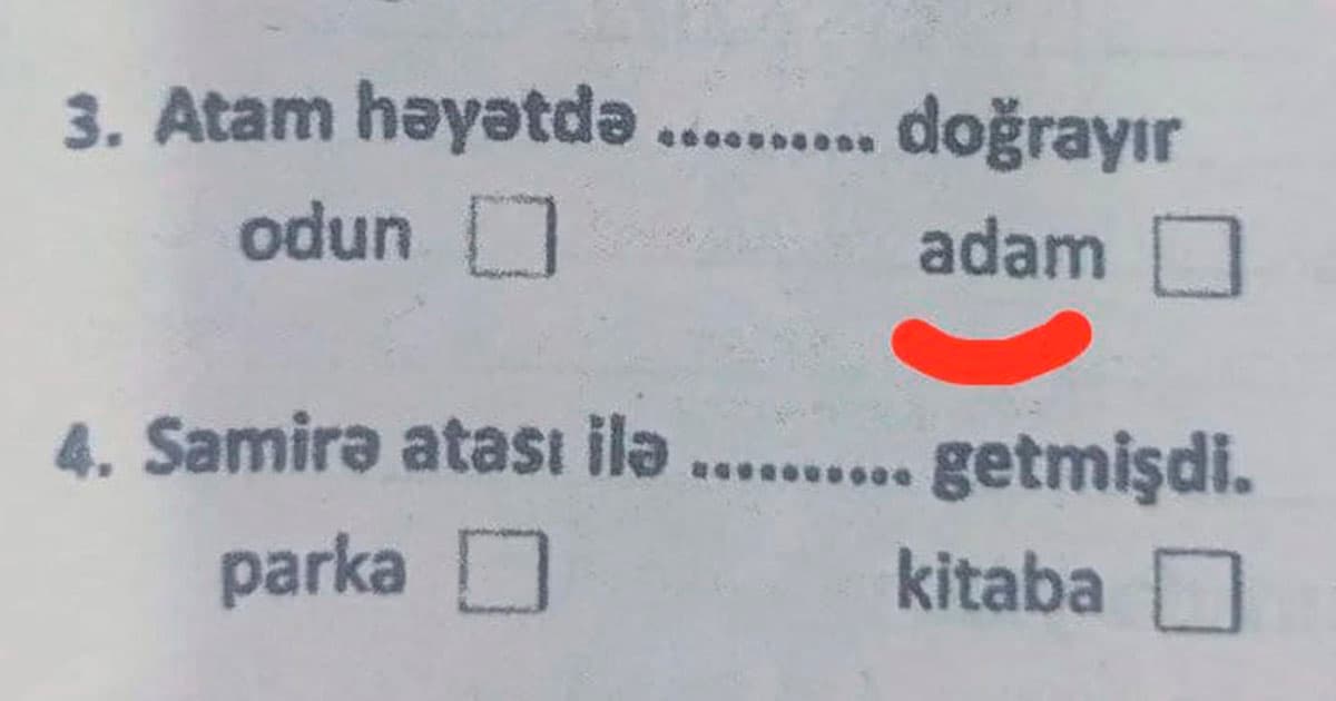 Bu sual həqiqətən məktəblilərə verilib? – Rəsmi açıqlama Bu sual həqiqətən məktəblilərə verilib? – Rəsmi açıqlama