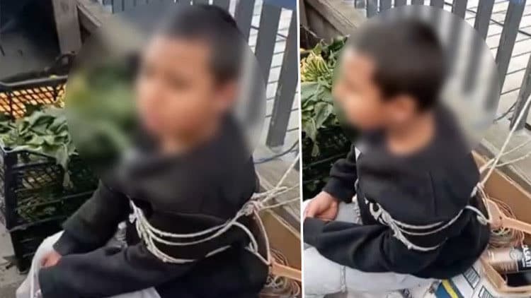 Oğurluq etdiyi deyilən uşağı kəndirlə bağlayıb VİDEOYA ÇƏKDİ Oğurluq etdiyi deyilən uşağı kəndirlə bağlayıb VİDEOYA ÇƏKDİ
