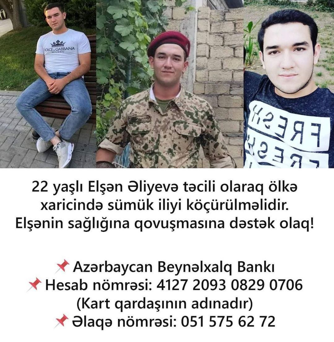 Hərbi xidmətdən qayıdan 22 yaşlı gəncin köməyə ehtiyacı var - FOTOLAR Hərbi xidmətdən qayıdan 22 yaşlı gəncin köməyə ehtiyacı var - FOTOLAR