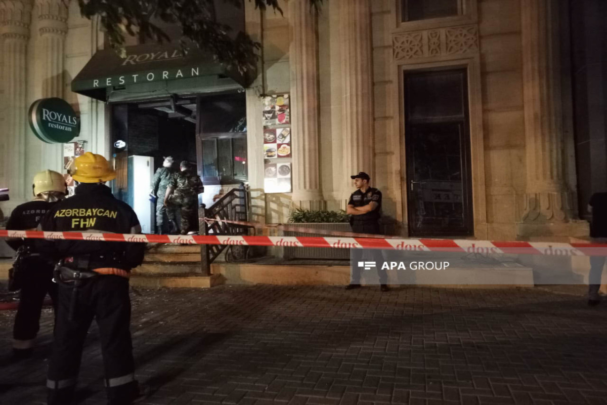 Bakıda restoranda partlayışla müşahidə olunan güclü yanğın baş verib - FOTO 