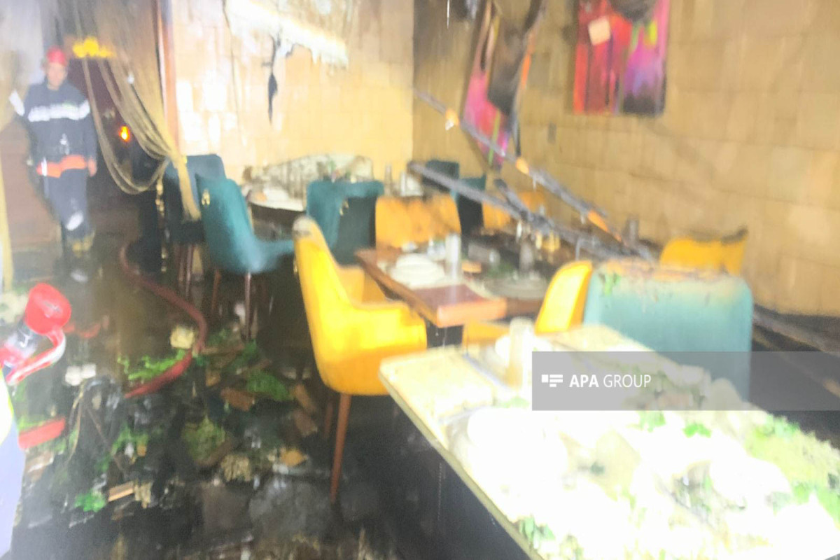 Bakıda restoranda partlayışla müşahidə olunan güclü yanğın baş verib - FOTO 