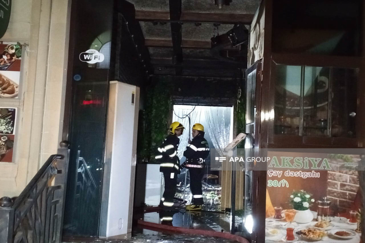 Bakıda restoranda partlayışla müşahidə olunan güclü yanğın baş verib - FOTO 