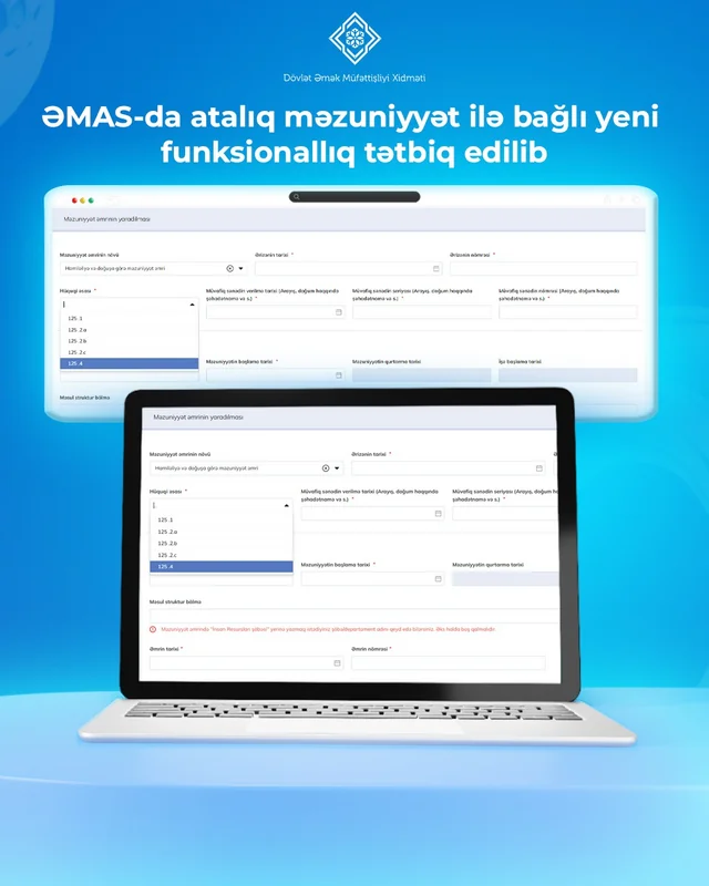 Atalıq məzuniyyətinə çıxmaq istəyənlərin NƏZƏRİNƏ: Yeni funksiya aktivləşdirildi