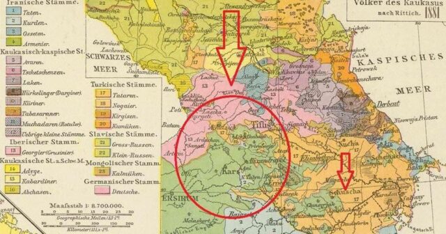 Alman alimlərin 1881-ci il xəritəsi: Ermənilər haradadır?