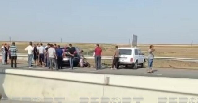Cəlilabadda gəlin maşını qəzaya düşdü – Gəlin xəsarət aldı