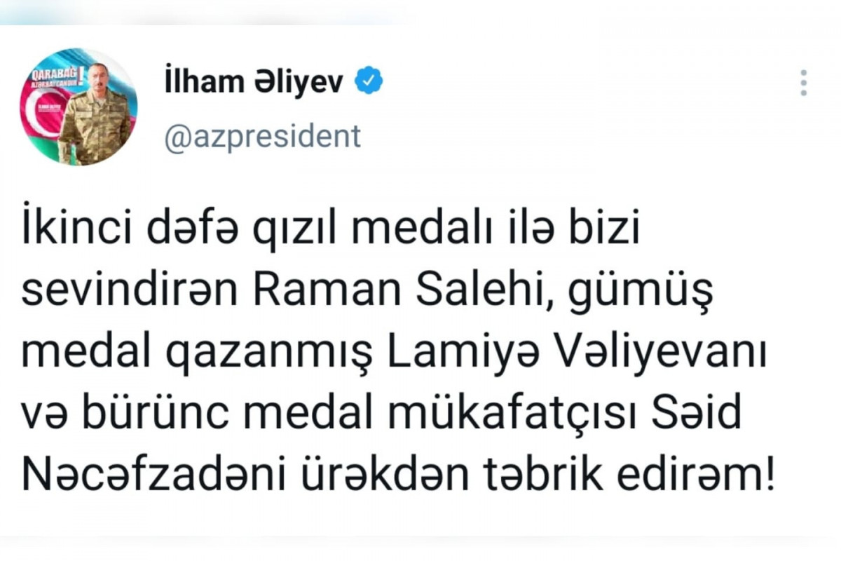 İlham Əliyev-Təbrik