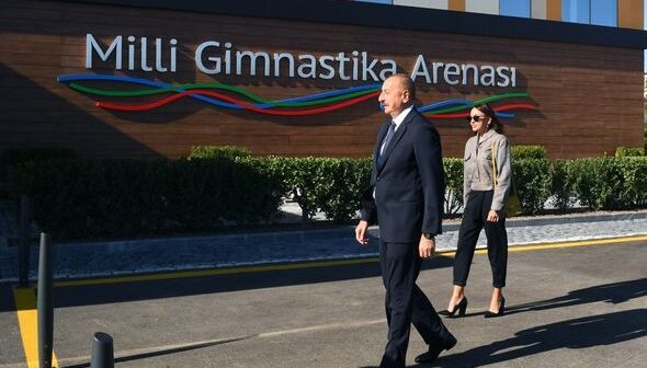 İlham Əliyev və Mehriban Əliyeva Milli Gimnastika Arenasının yeni binasında olublar