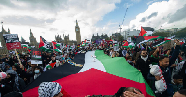 Londonda minlərlə insan Fələstinə dəstək aksiyası keçirib