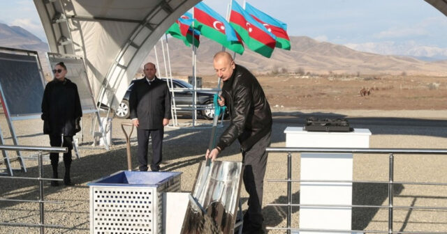 Ağdam şəhərində beşinci yaşayış kompleksinin təməli qoyulub
