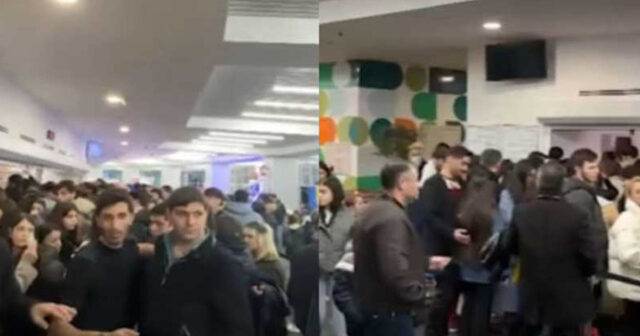 Bakıda buz meydançasında izdiham (VİDEO)