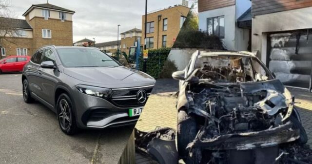 Elektriklə işləyən “Mercedes” enerji yığarkən partladı