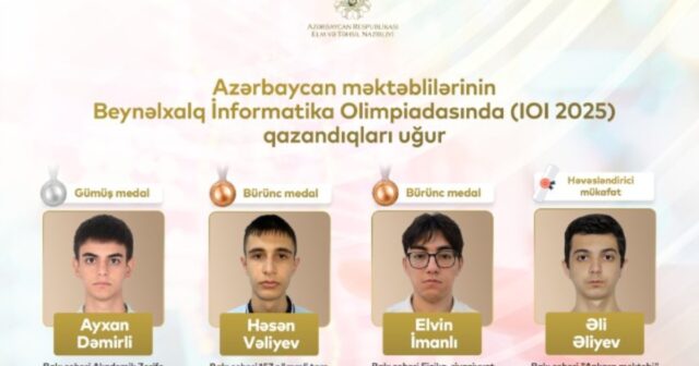 Məktəblilərimiz üç medal qazandılar