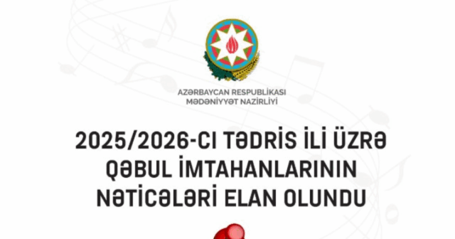 İncəsənət məktəb və mərkəzlərinə qəbulun nəticələri açıqlandı