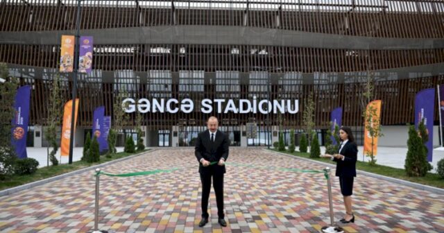 Prezident İlham Əliyev Gəncə şəhər stadionunun açılışında iştirak etdi – Fotolar