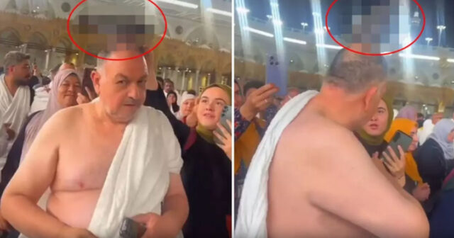 Məkkədə möcüzəvi an – ziyarət edən kişinin başına göyərçin qondu – VİDEO Məkkədə möcüzəvi an – ziyarət edən kişinin başına göyərçin qondu – VİDEO