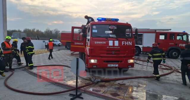 Şəmkirdə yanacaq doldurmaq məntəqəsi yandı Şəmkirdə yanacaq doldurmaq məntəqəsi yandı