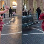 Bakının mərkəzində qəribə geyimdə gəzən qız kimdir? – VİDEO Bakının mərkəzində qəribə geyimdə gəzən qız kimdir? – VİDEO