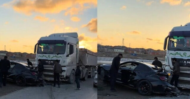 Bakıda BMW yük maşınına çırpıldı – xəsarət alanlar var