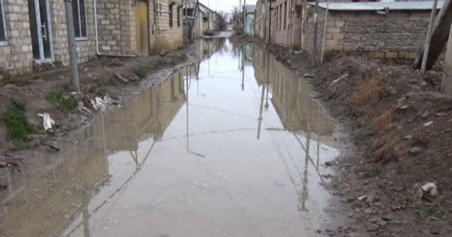 Gəncədə yağan güclü yağışın fəsadları – VİDEO