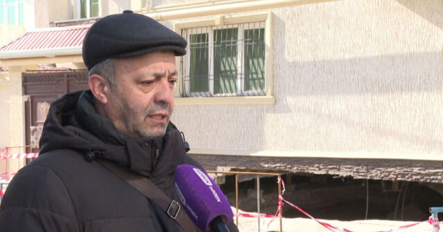 Xətaidə çökmə yaşanan evin sahibi: “Aidiyyəti qurum təmir aparmayıb” – VİDEO