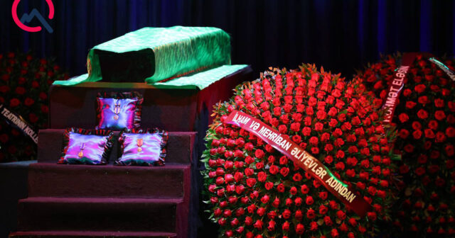 Prezidentlə xanımı vida mərasiminə əklil göndərdi – Foto