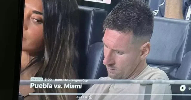 Messinin həyat yoldaşı canlı yayımda görün necə yaxalandı