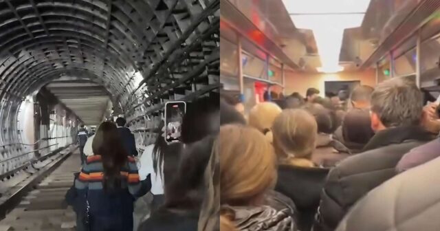 Sərnişinlər metro tunelindən belə təxliyə olundu – VİDEO