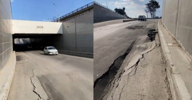 Sabunçu tunelində də yol çökdü – Video Sabunçu tunelində də yol çökdü – Video