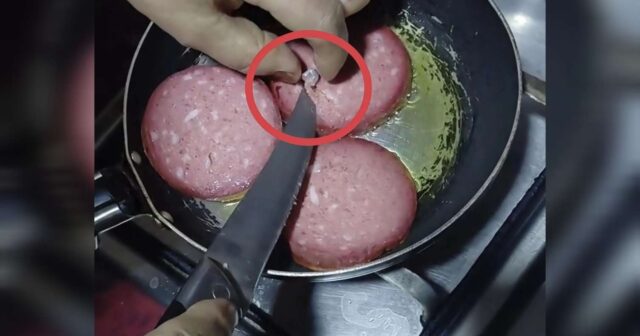 Kolbasanın içindən görün nə ÇIXDI – VİDEO