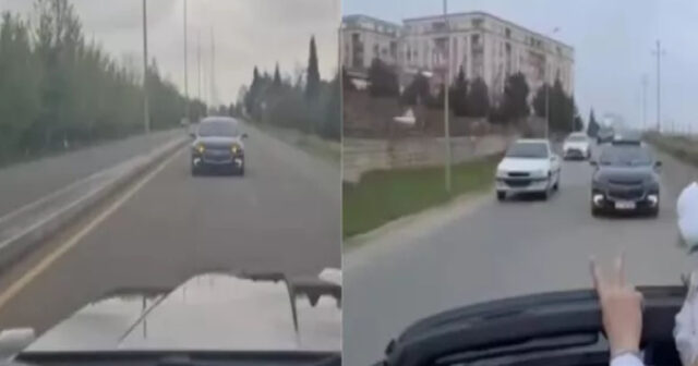 Mehdiabaddan Biləcəriyə qədər maşını arxa-arxaya sürdü – VİDEO