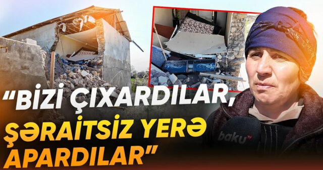 Evi uçan qadın fəryad etdi: “Hamısı, hətta qızımın cehizi də içəridə qalıb” – VİDEO