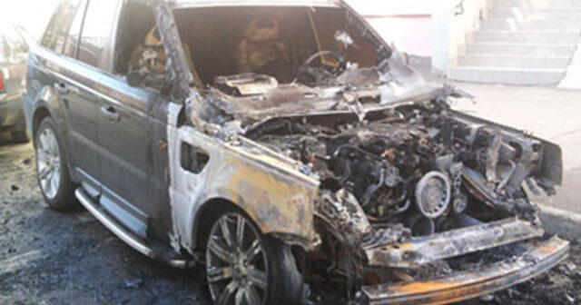 Kənar Dairəvi yolda “Land Rover” yandı