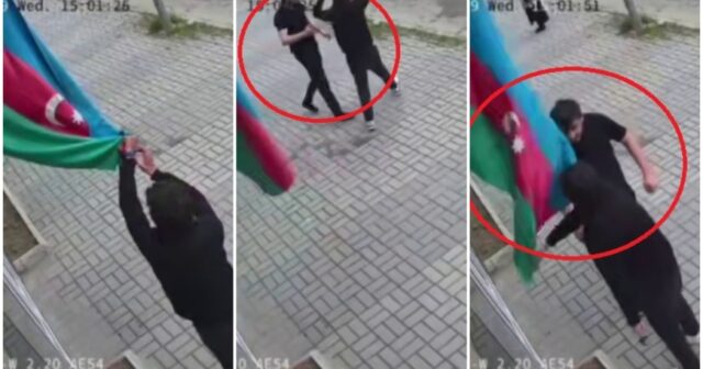 Bayrağa hörmətsizlik etdi, cavabı ağır oldu – ANBAAN VİDEO